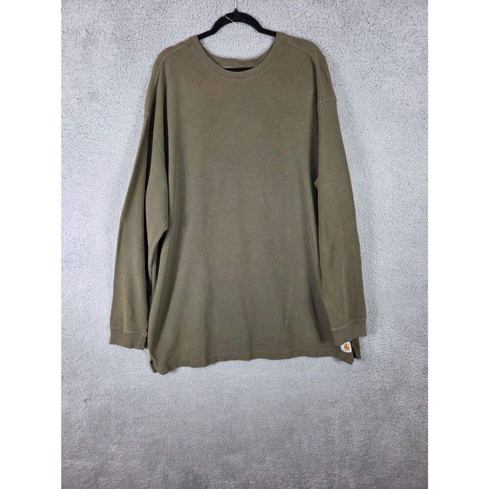 Carhartt Force Thermal Pullover Shirt Men XL Green LS‎ Knit Base Layer